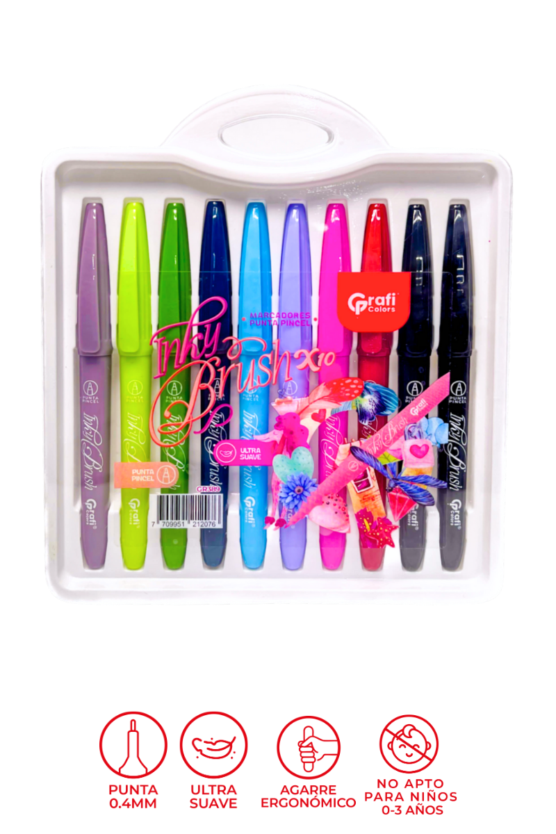 plumígrafo Grafi Colors Inky Brush X 10
