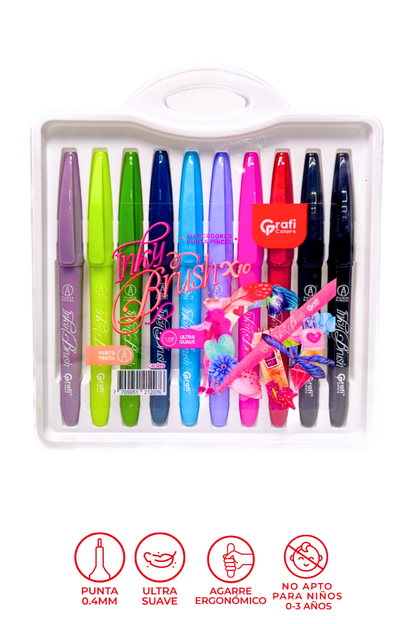 plumígrafo Grafi Colors Inky Brush X 10
