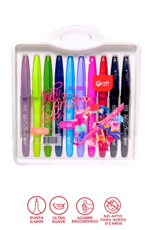 plumígrafo Grafi Colors Inky Brush X 10
