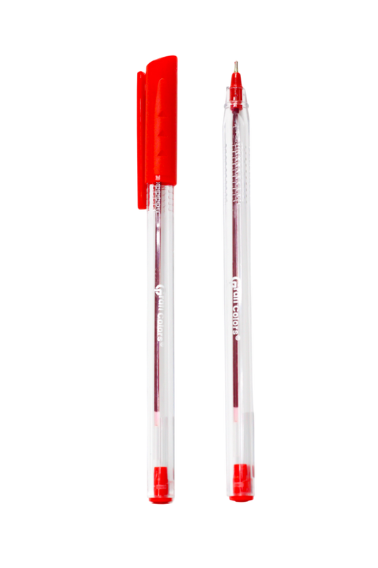 Lápicero Grafi Colors Clear Pen Tradicional Transparente Mina Roja 0.7 Mm X 12 Unidades