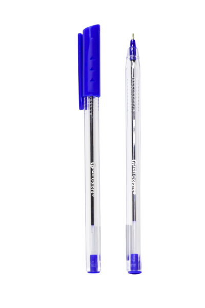 Lapicero Grafi Colors Clear Pen Tradicional Transparente Mina Azul 0.7 Mm X 12 Unidades