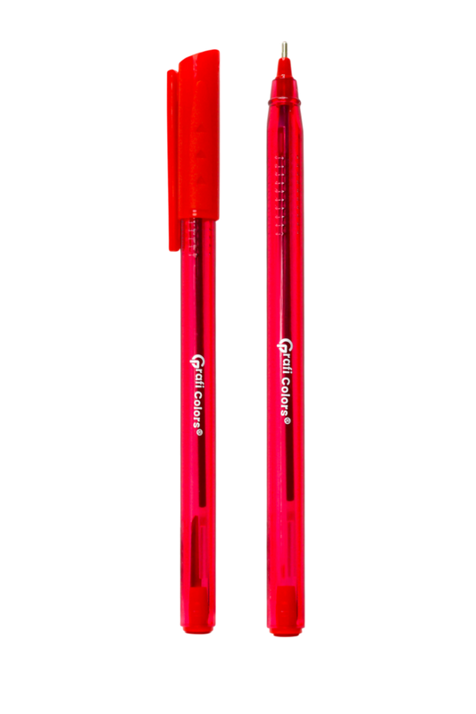 Lapicero Grafi Colors Solid Color Mina Roja Cuerpo Solido 1.0 Mm X 12 Unidades