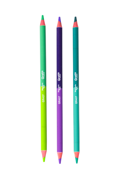 Color Doble Punta Grafi Colors X15 Pastel Con Sacapuntas