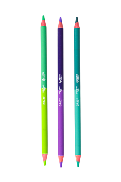 Colores Doble Punta Grafi Colors X15 Pastel Con Sacapuntas