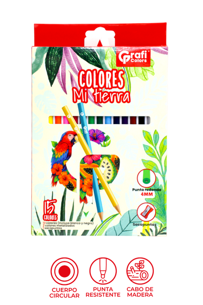 Color Grafi Colors 13+2 Con Sacapuntas