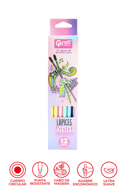 Lápiz Pastel Metalizado Grafi Colors X12