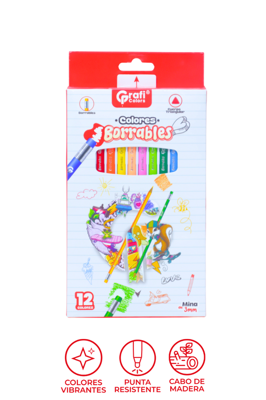 Colores borrables  GRAFI COLORS X12 unidades