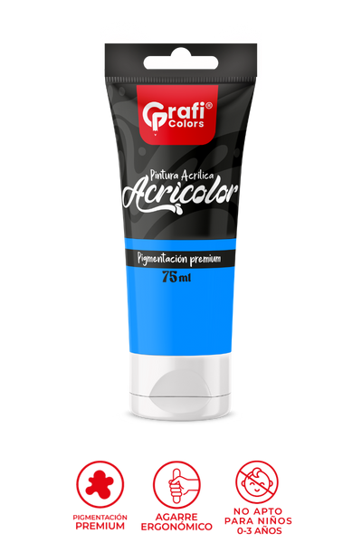 Pintura Acrílica Grafi Colors Color Azul Rey 75ml