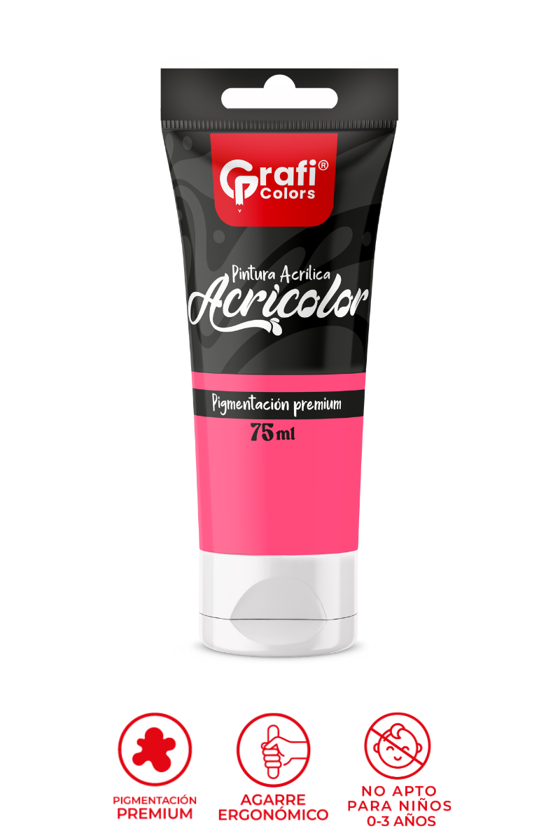 Pintura Acrílica Grafi Colors Color Fucsia 75ml