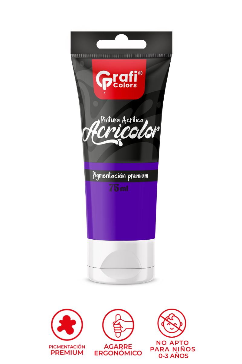 Pintura Acrílica Grafi Colors Color Morado75ml