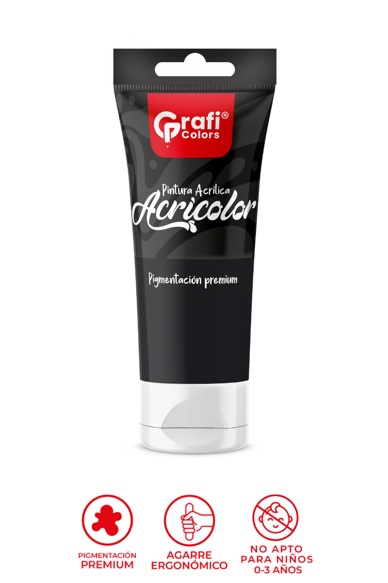 Pintura Acrílica Grafi Colors Color Negro 75ml