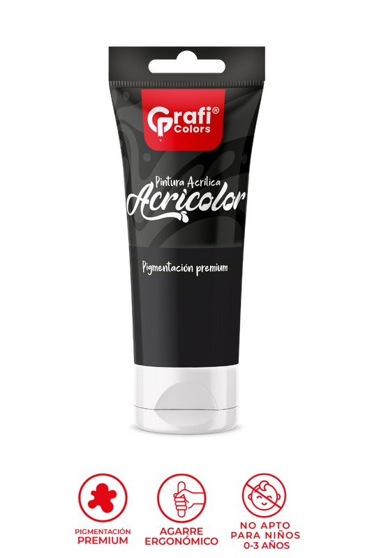 Pintura Acrílica Grafi Colors Color Negro 75ml