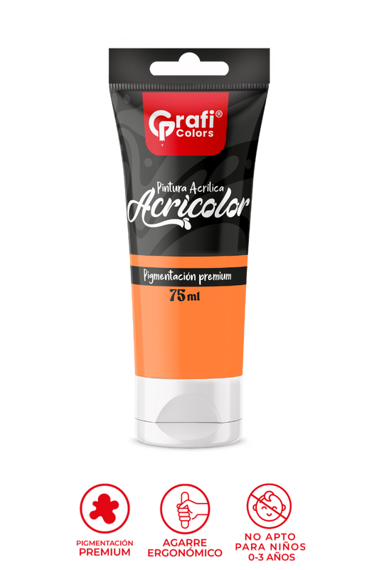 Pintura Acrílica Grafi Colors Color Naranja 75ml