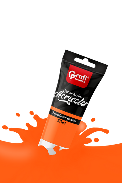 Pintura Acrílica Grafi Colors Color Naranja 75ml