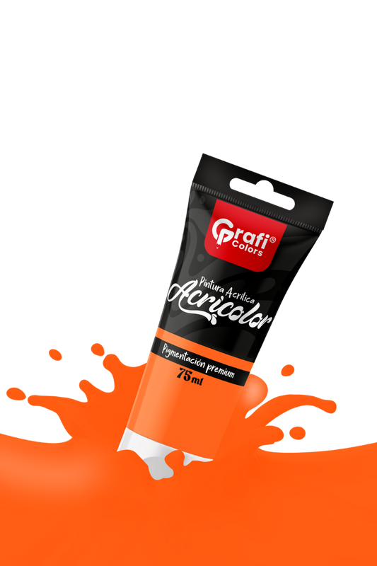 Pintura Acrílica Grafi Colors Color Naranja 75ml