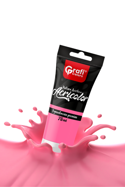 Pintura Acrílica Grafi Colors Color Rosado 75ml X 6 Unidades
