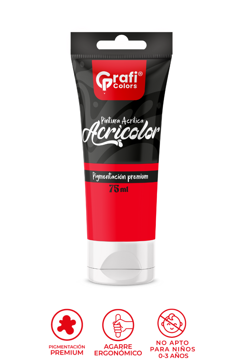 Pintura Acrílica Grafi Colors Color Rojo 75ml