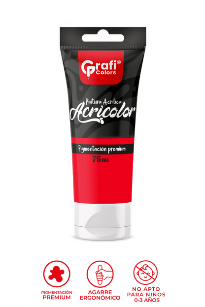 Pintura Acrílica Grafi Colors Color Rojo 75ml