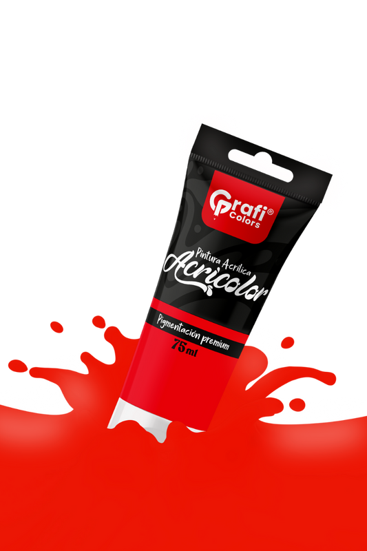 Pintura Acrílica Grafi Colors Color Rojo 75ml X 6 Unidades