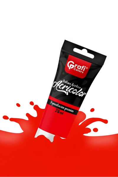Pintura Acrílica Grafi Colors Color Rojo 75ml X 6 Unidades
