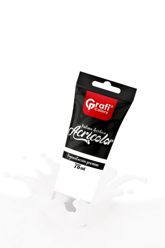Pintura Acrílica Grafi Colors Color Blanco 75ml X 6 Unidades