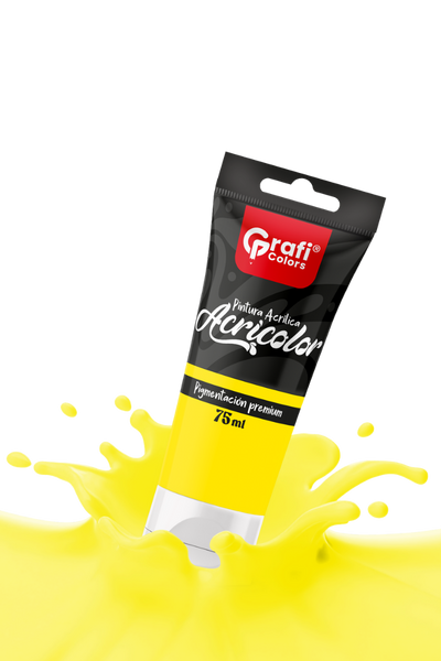 Pintura Acrílica Grafi Colors Color Amarillo 75ml X 6 Unidades