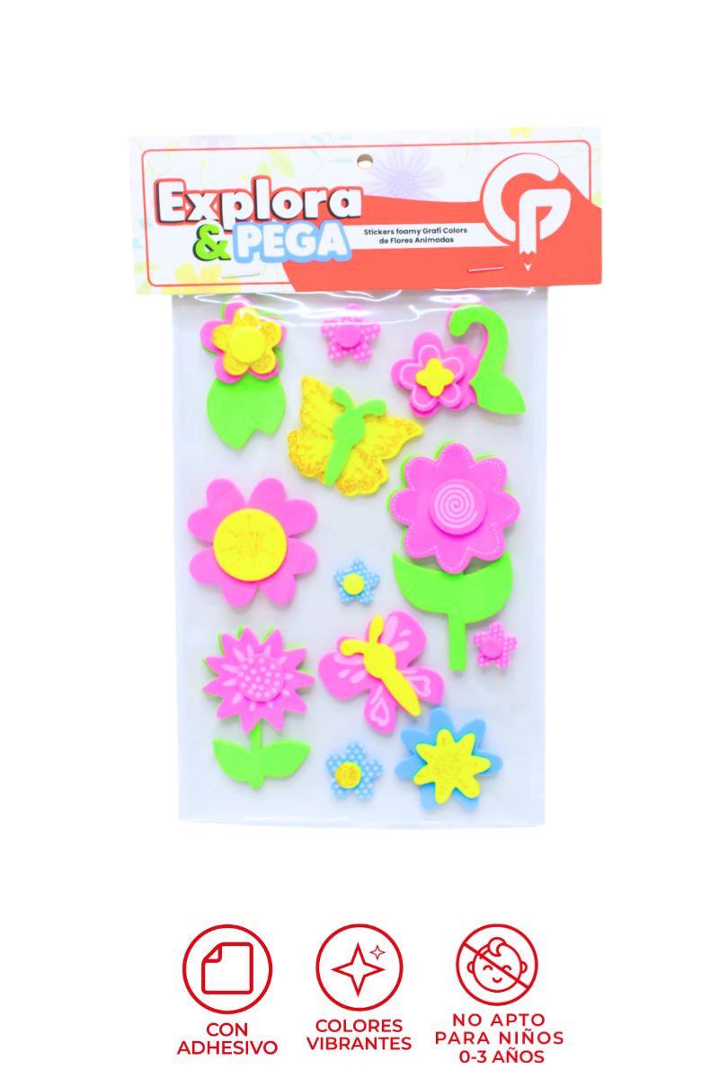 Sticker Foamy Flores Grafi Colors