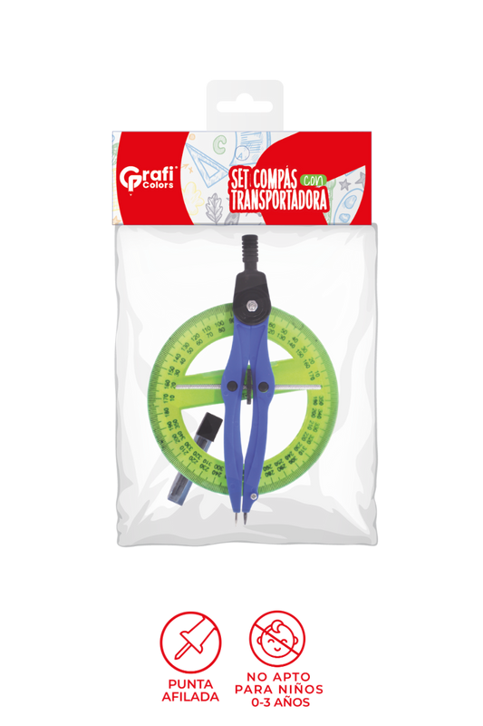 Set Transportador Y Compas Grafi Colors