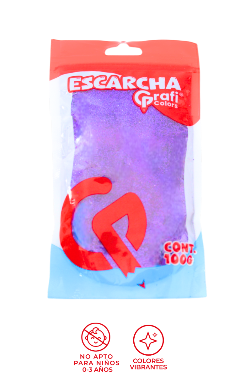Escarcha Morada Fluorecente Grafi Colors 100 Gramos