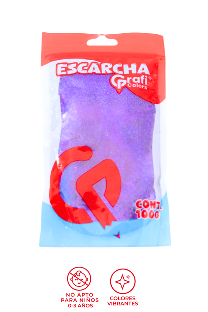 Escarcha Morada Fluorecente Grafi Colors 100 Gramos