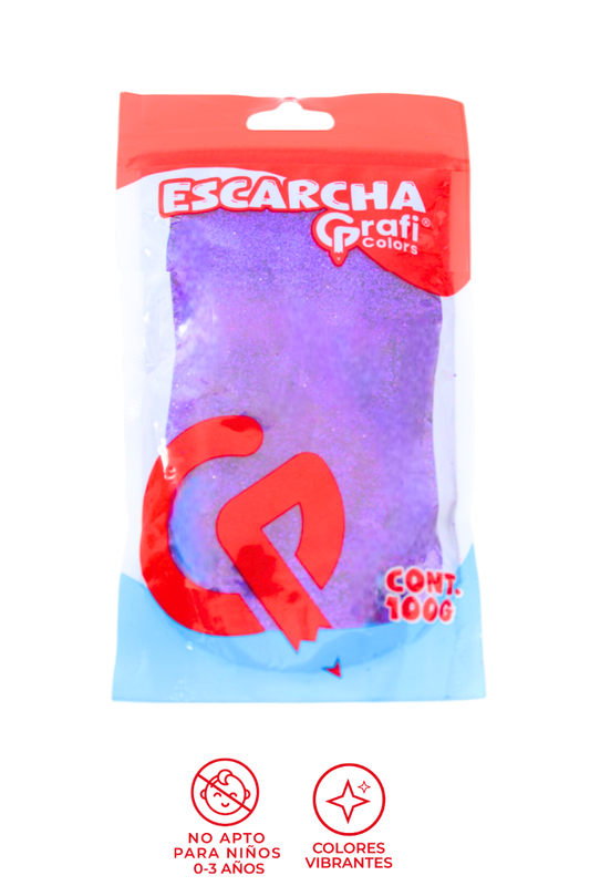 Escarcha Morada Fluorecente Grafi Colors 100 Gramos