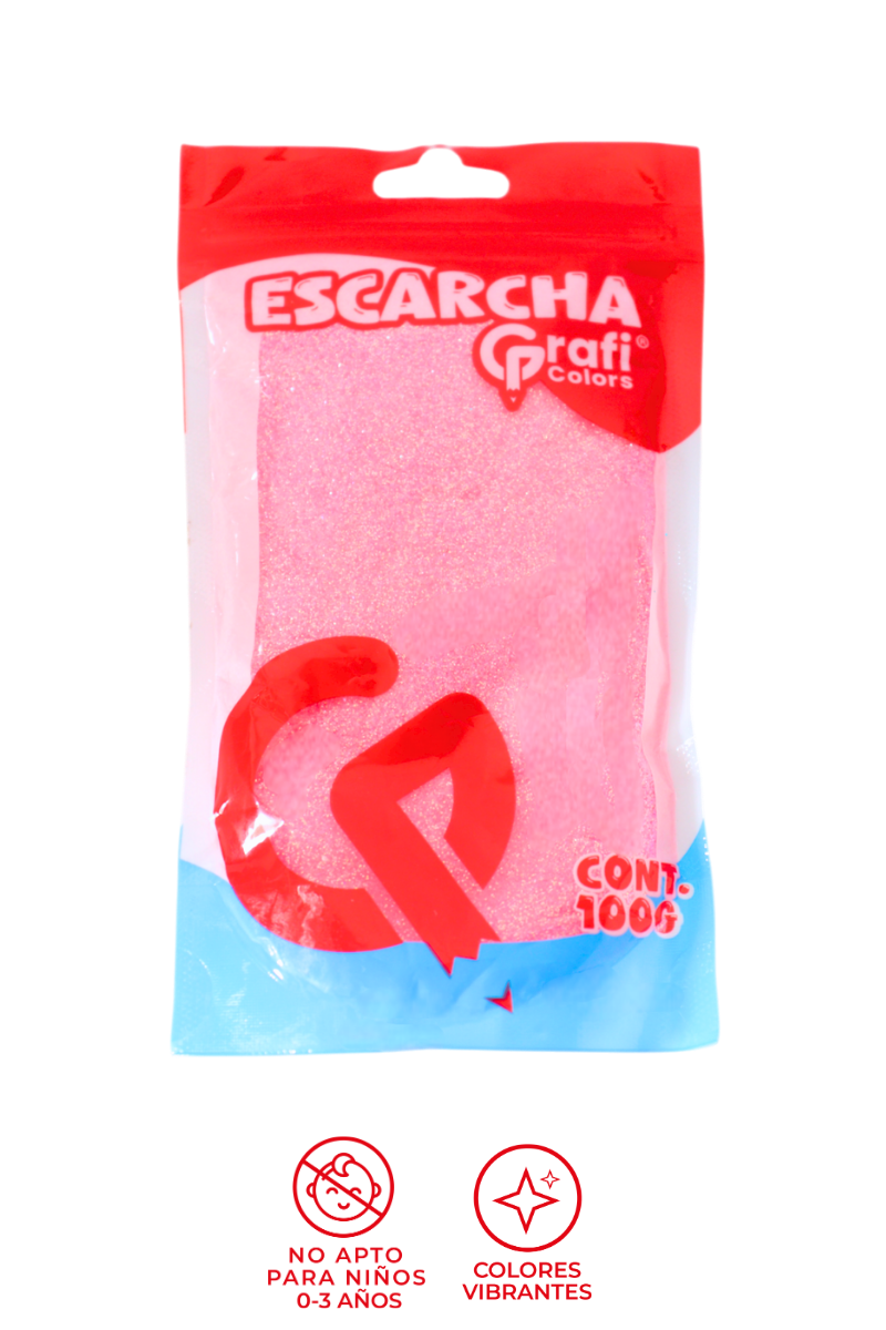 Escarcha Rosada Fluorecente Grafi Colors 100 Gramos