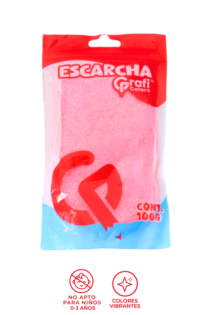 Escarcha Rosada Fluorecente Grafi Colors 100 Gramos