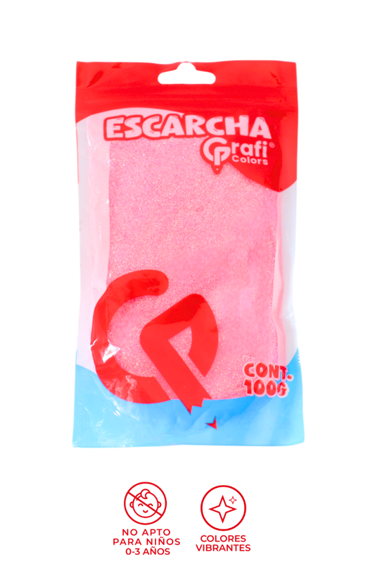 Escarcha Rosada Fluorecente Grafi Colors 100 Gramos