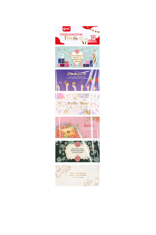 Lluvia De Sobres X 12 Metalizadas Grafi Colors Feliz Dia