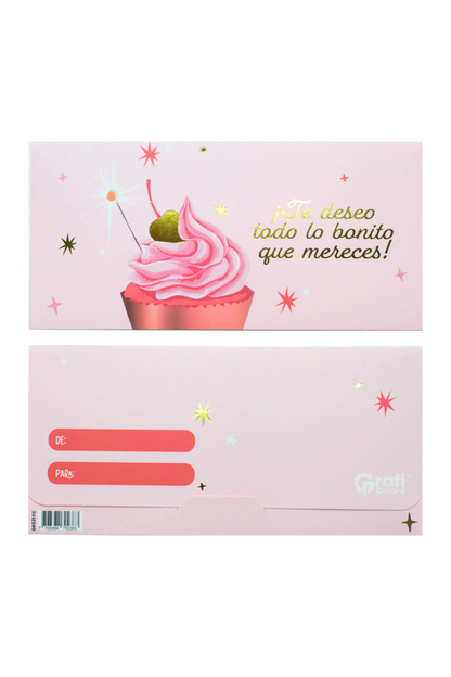 Lluvia De Sobres X12 Metalizadas Grafi Colors Feliz Cumpleaños