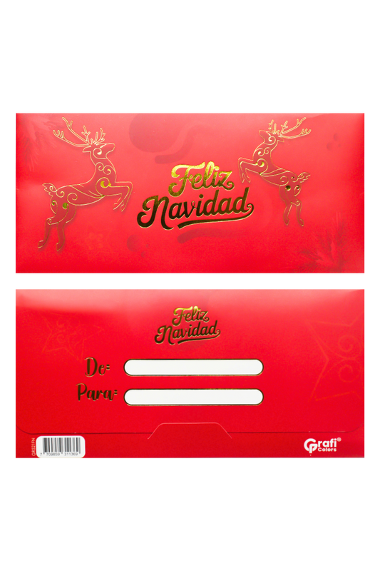 Lluvia De Sobres X 12 Metalizadas Grafi Colors Feliz Navidad