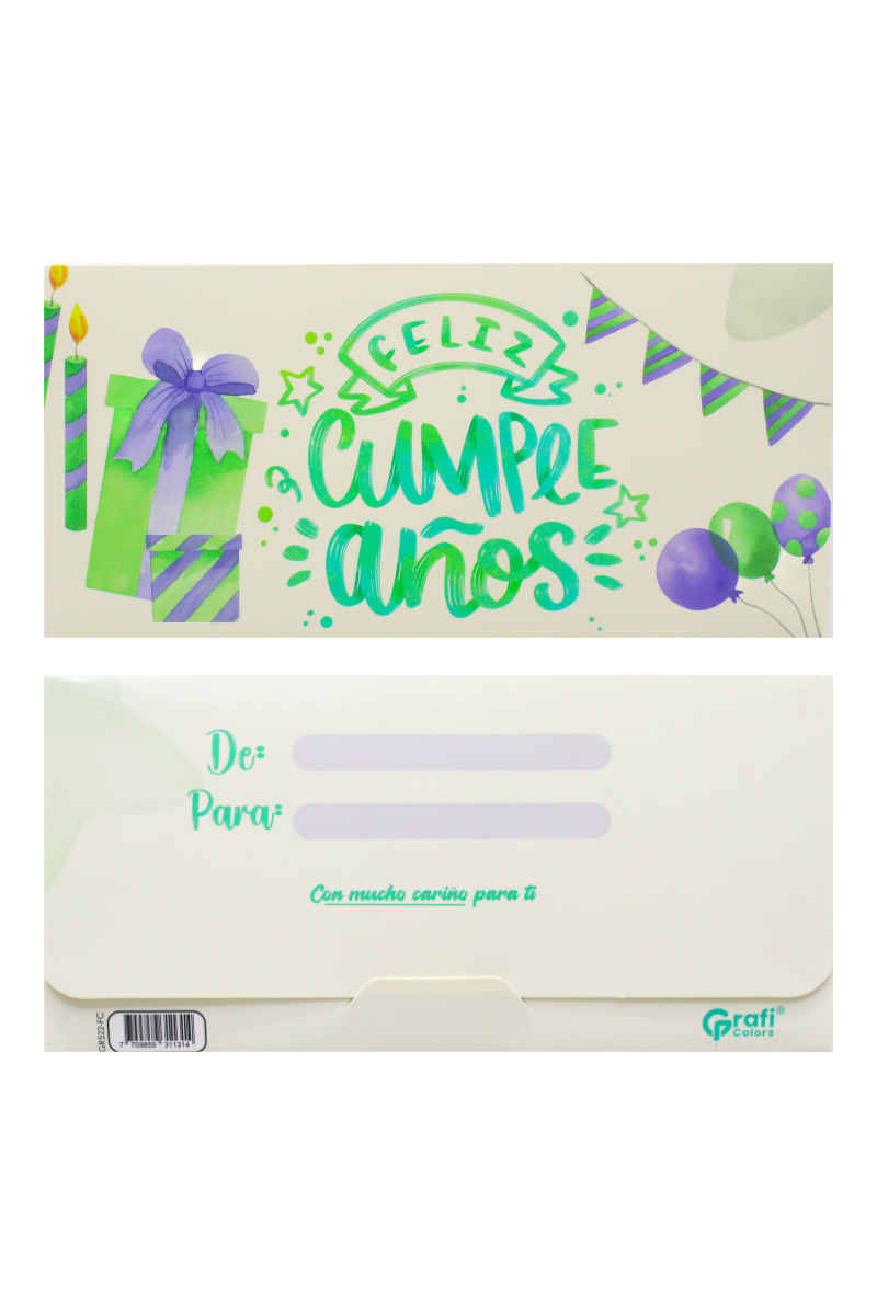Lluvia De Sobres Colores X12 Grafi Colors Feliz Cumpleaños