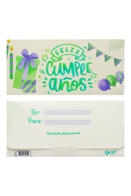 Lluvia De Sobres Colores X12 Grafi Colors Feliz Cumpleaños