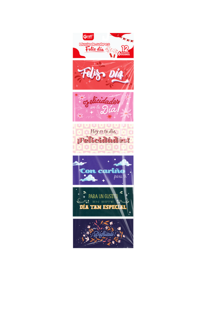 Lluvia De Sobres X12 Colores Grafi Colors Feliz Dia