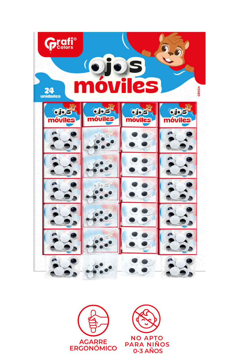 Carton Ojos Moviles X 24