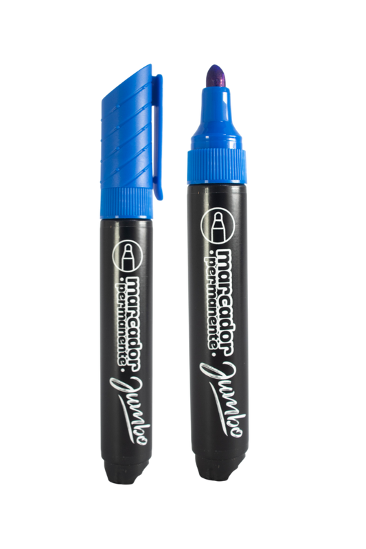 Marcador Permanente Jumbo Azul Punta Bala Grafi Colors X12