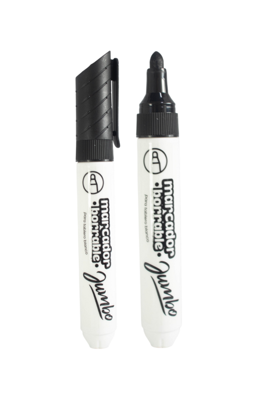 Marcador Borrable Jumbo Punta Bala Grafi Colors X12 Negro