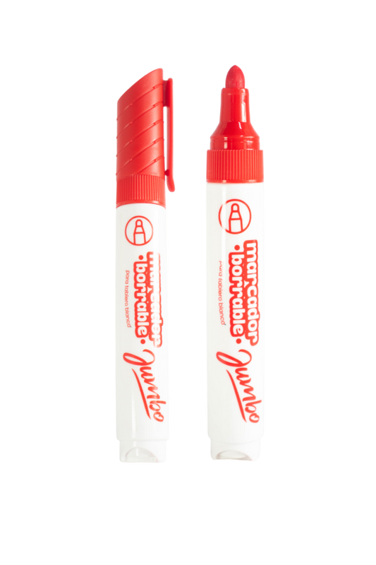 Marcador Borrable Jumbo Punta Bala Grafi Colors X12 Rojo