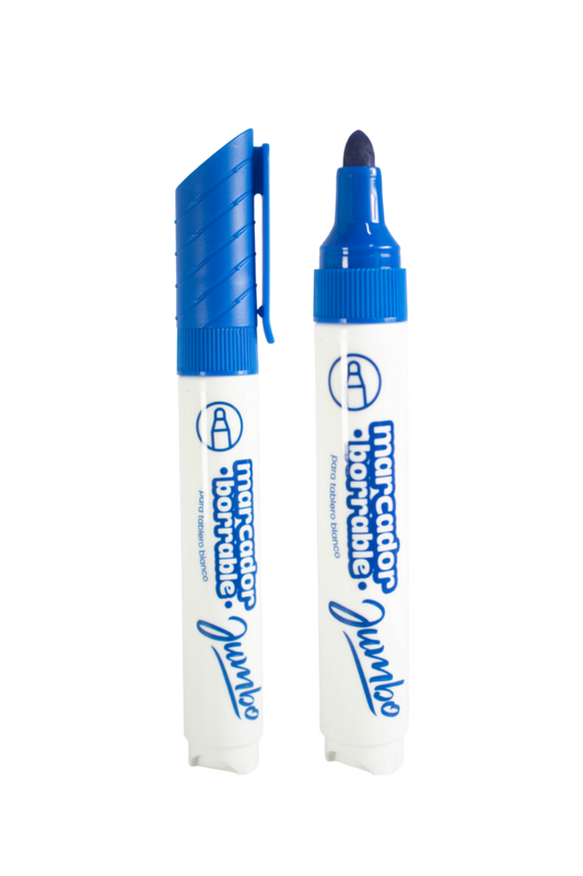 Marcador Borrable Jumbo Punta Bala Grafi Colors X12 Azul