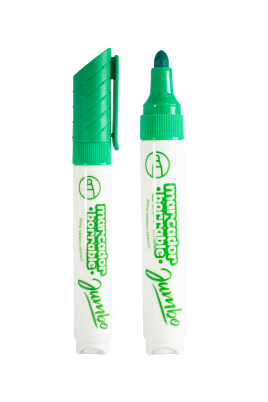 Marcador Borrable Jumbo Punta Bala Grafi Colors X12 Verde