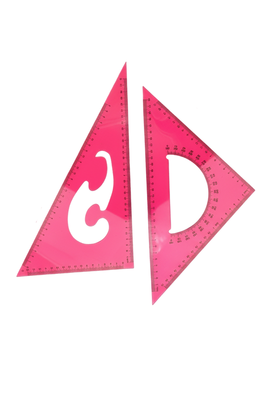 Set Escuadras Semiprofesionales Grafi Colors 2 Piezas 32 cm