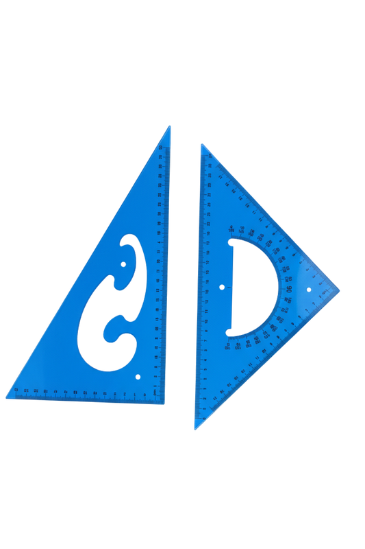 Set Escuadras Semiprofesionales Grafi Colors 2 Piezas 27 cm