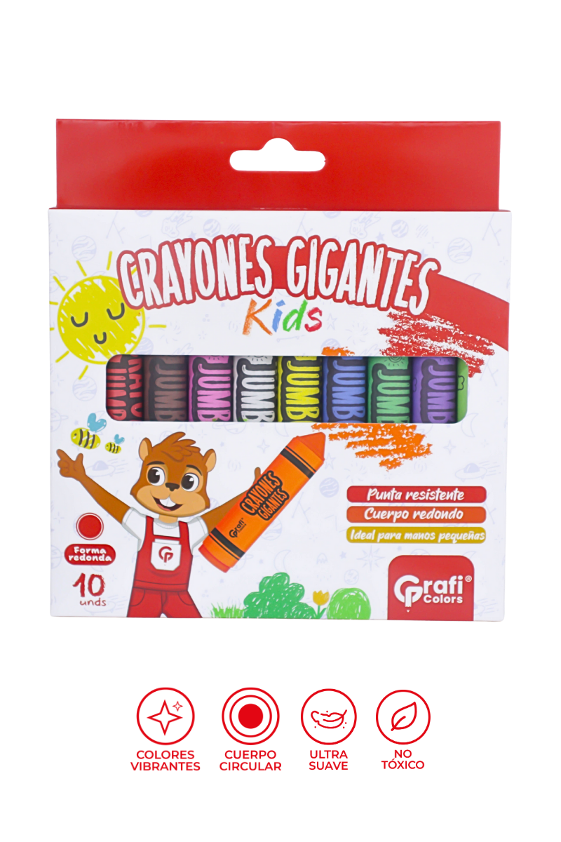 Crayola Gigantes Kids Grafi Colors 12,5cm x 10 Unidades
