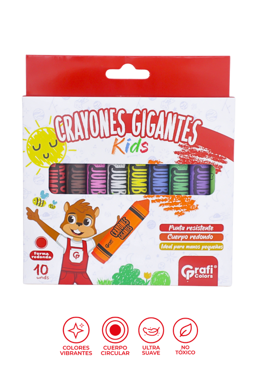 Crayola Gigantes Kids Grafi Colors 12,5cm x 10 Unidades